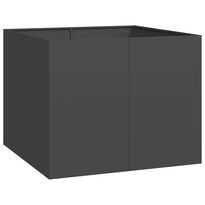 Kukkalaatikko musta 100x100x80 cm teräs (60822)