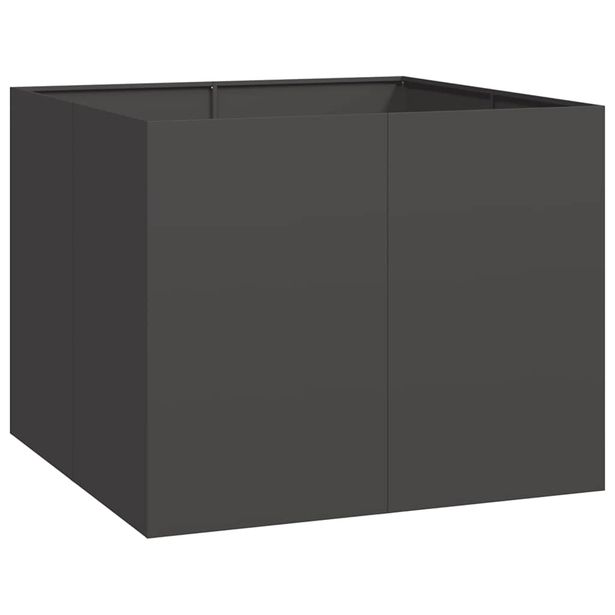 Kukkalaatikko musta 100x100x80 cm teräs (60822)