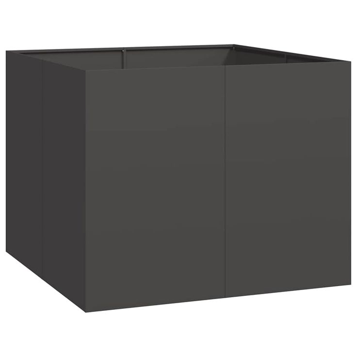 Kukkalaatikko musta 100x100x80 cm teräs (60822)