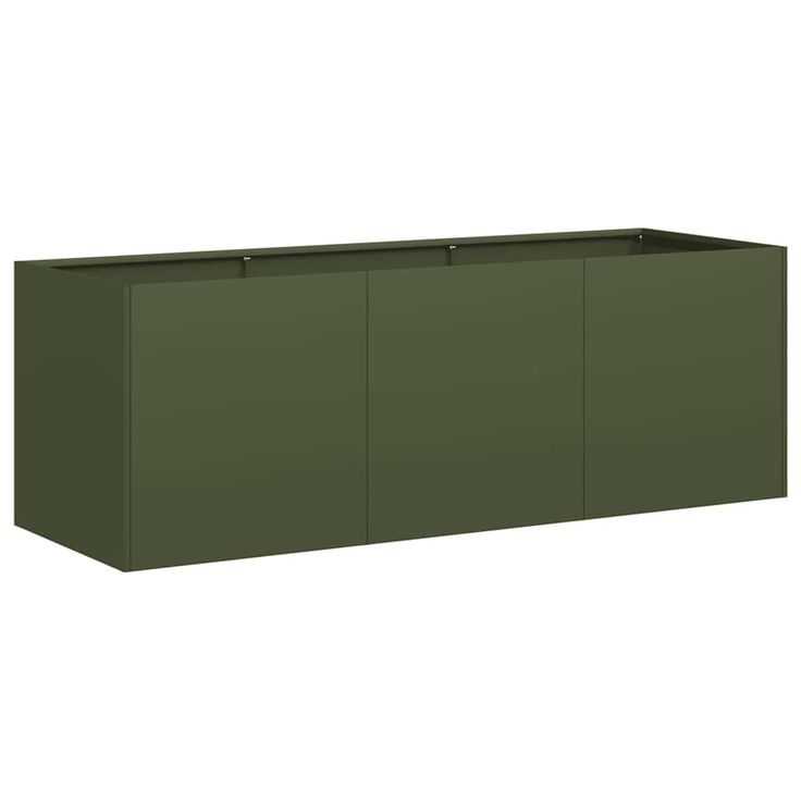 Kukkalaatikko oliivinvihreä 120x40x40 cm kylmävalssattu teräs (60678)