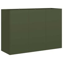 Kukkalaatikko oliivinvihreä 120x40x80 cm kylmävalssattu teräs (60720)