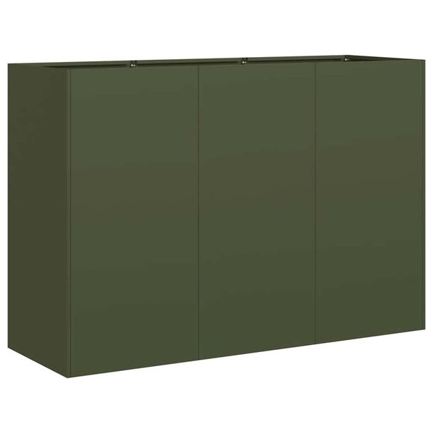 Kukkalaatikko oliivinvihreä 120x40x80 cm kylmävalssattu teräs (60720)