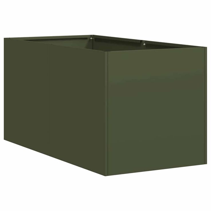 Kukkalaatikko oliivinvihreä 40x80x40 cm kylmävalssattu teräs (60734)