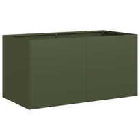Kukkalaatikko oliivinvihreä 80x40x40 cm kylmävalssattu teräs (60671)