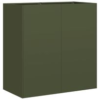 Kukkalaatikko oliivinvihreä 80x40x80 cm kylmävalssattu teräs (60713)