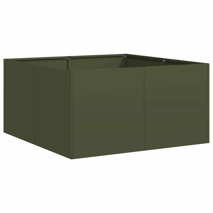 Kukkalaatikko oliivinvihreä 80x80x40 cm kylmävalssattu teräs (60741)