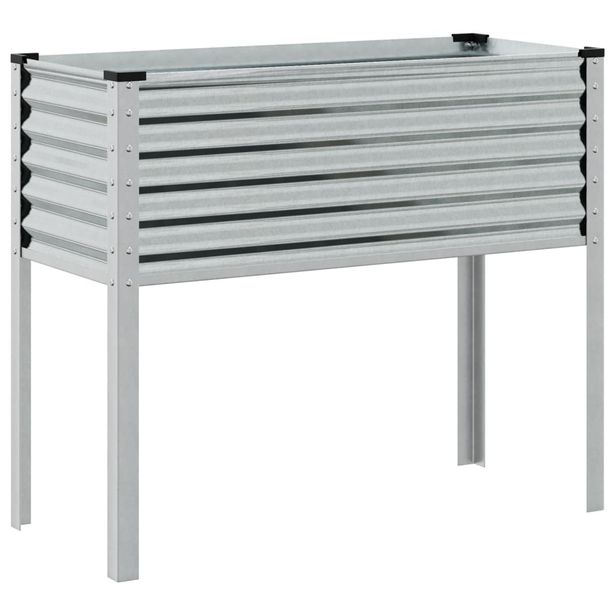 Kukkalaatikko puutarhaan 100x41x90 cm galvanoitu teräs (08973)