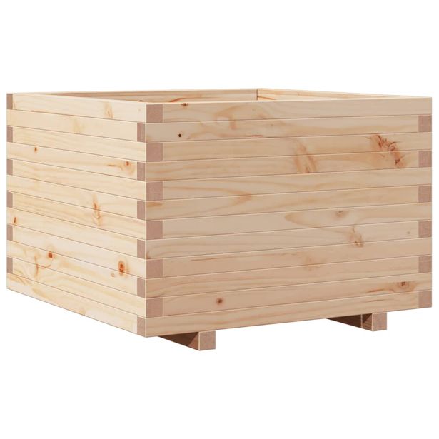 Kukkalaatikko puutarhaan 70x70x49,5 cm täysi mänty (47363)