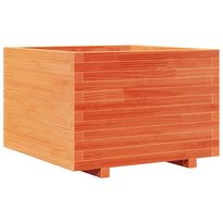 Kukkalaatikko puutarhaan vahanruskea 70x70x49,5 cm täysi mänty (47365)