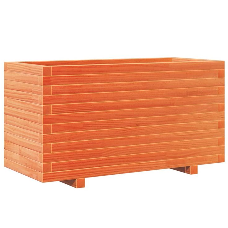 Kukkalaatikko puutarhaan vahanruskea 90x40x49,5 cm täysi mänty (47375)