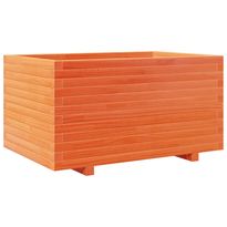 Kukkalaatikko puutarhaan vahanruskea 90x60x49,5 cm täysi mänty (47385)