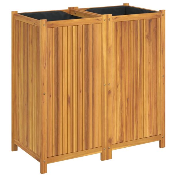 Kukkalaatikko puutarhaan vuorella 100x50x100 cm täysi akasiapuu (66448)
