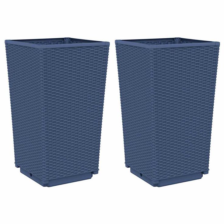 Kukkalaatikot puutarhaan 2 kpl harmaa 32,5x32,5x57 cm PP (67846)