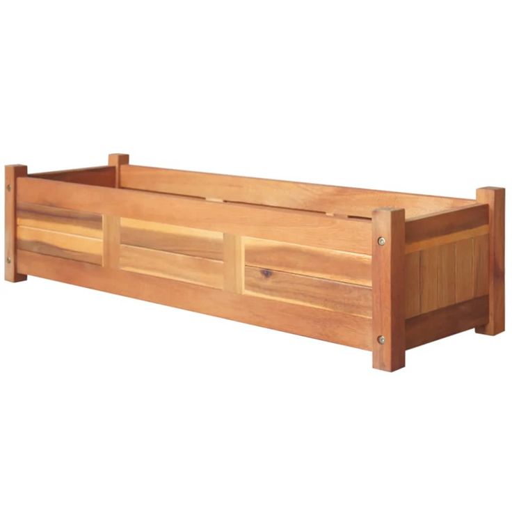 Kukkalaatikot puutarhaan korotettu 2 kpl akaasiapuu 100x30x25 cm (57522)