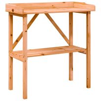 Kukkapöytä hyllyllä ruskea 78x38x82,5 cm täysi kuusi (56350)