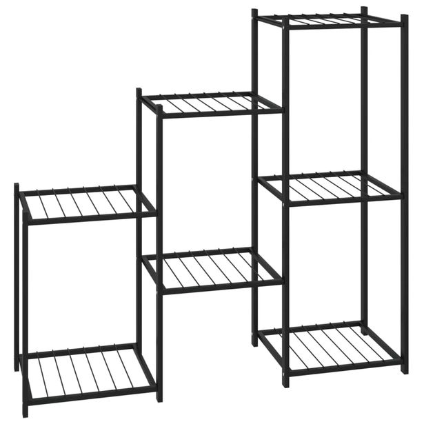 Kukkateline 83x25x80 cm musta rauta (43129)