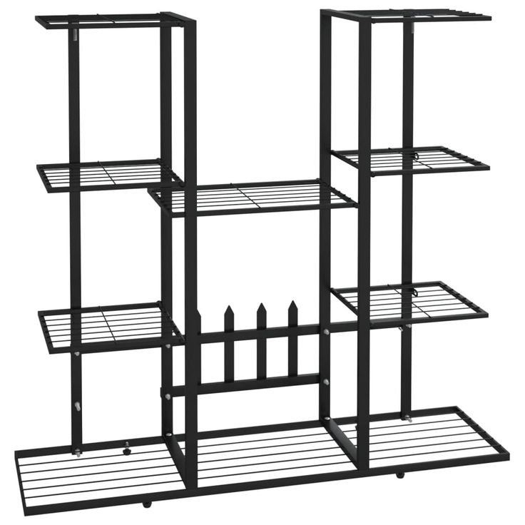 Kukkateline 94,5x25x89 cm musta rauta (43119)