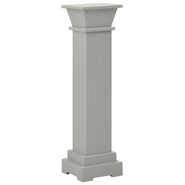 Kukkateline klassinen pilari neliö harmaa 17x17x66 cm MDF (23969)