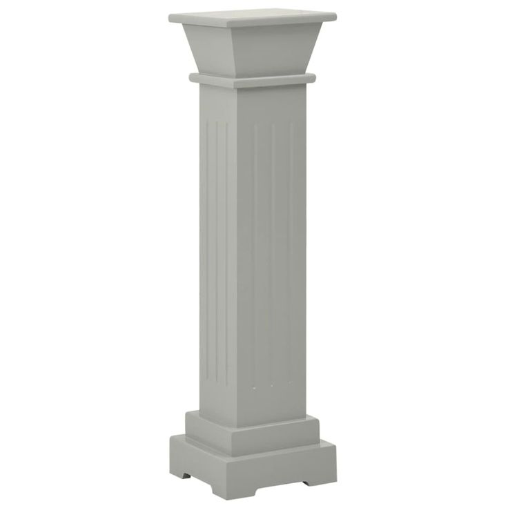 Kukkateline klassinen pilari neliö harmaa 17x17x66 cm MDF (23969)