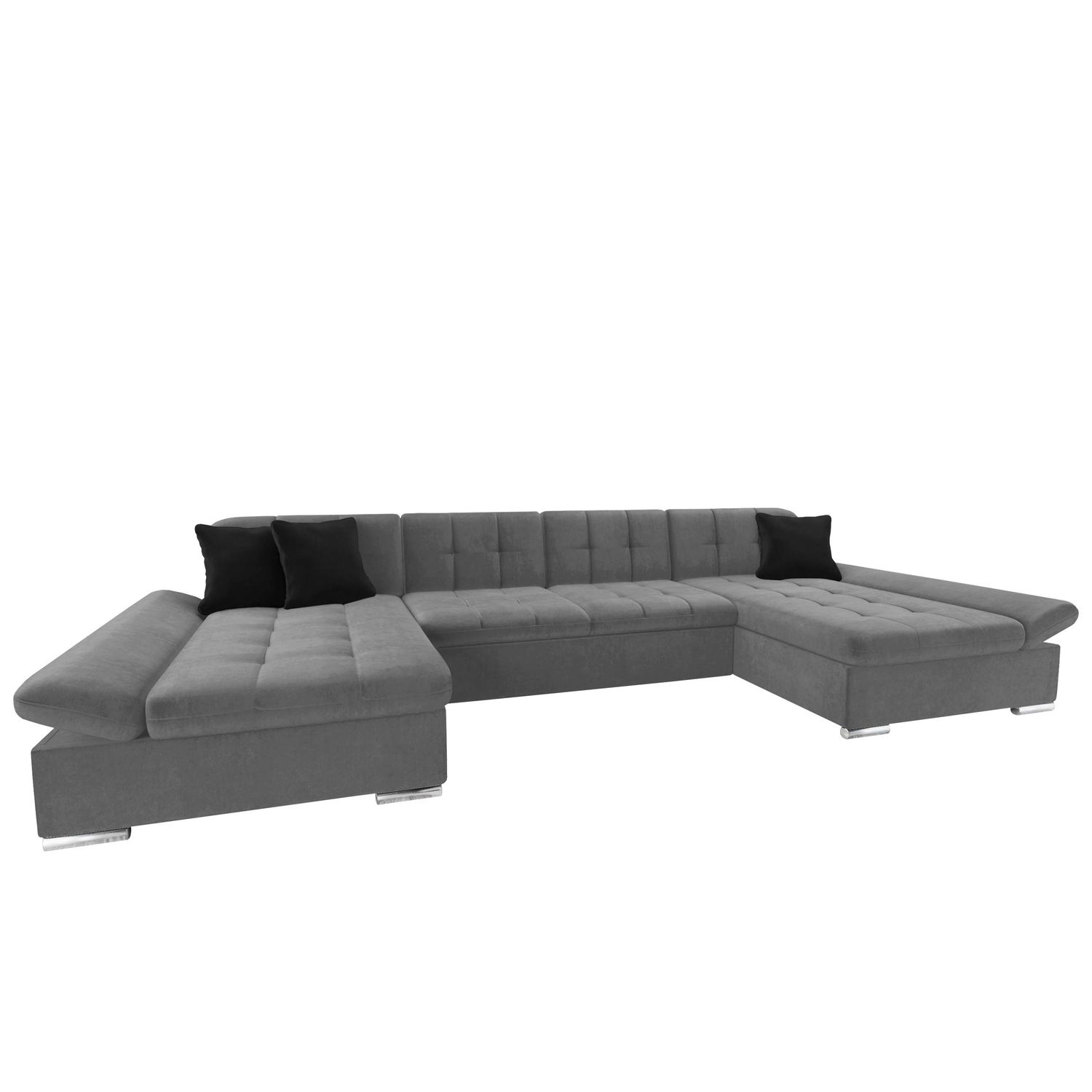 U-sohva ALIA, 6-istuttava, harmaa/musta (5326)