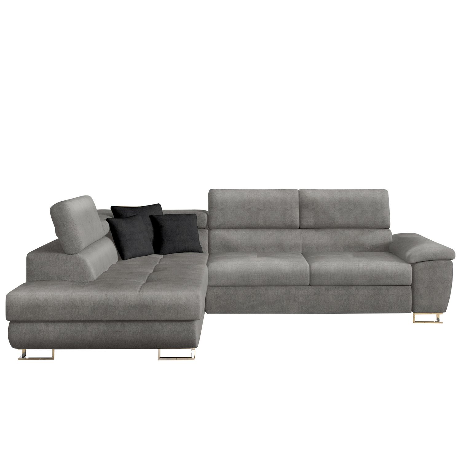 Divaanisohva COTERE, 5-istuttava, vaaleanharmaa/musta (6322)