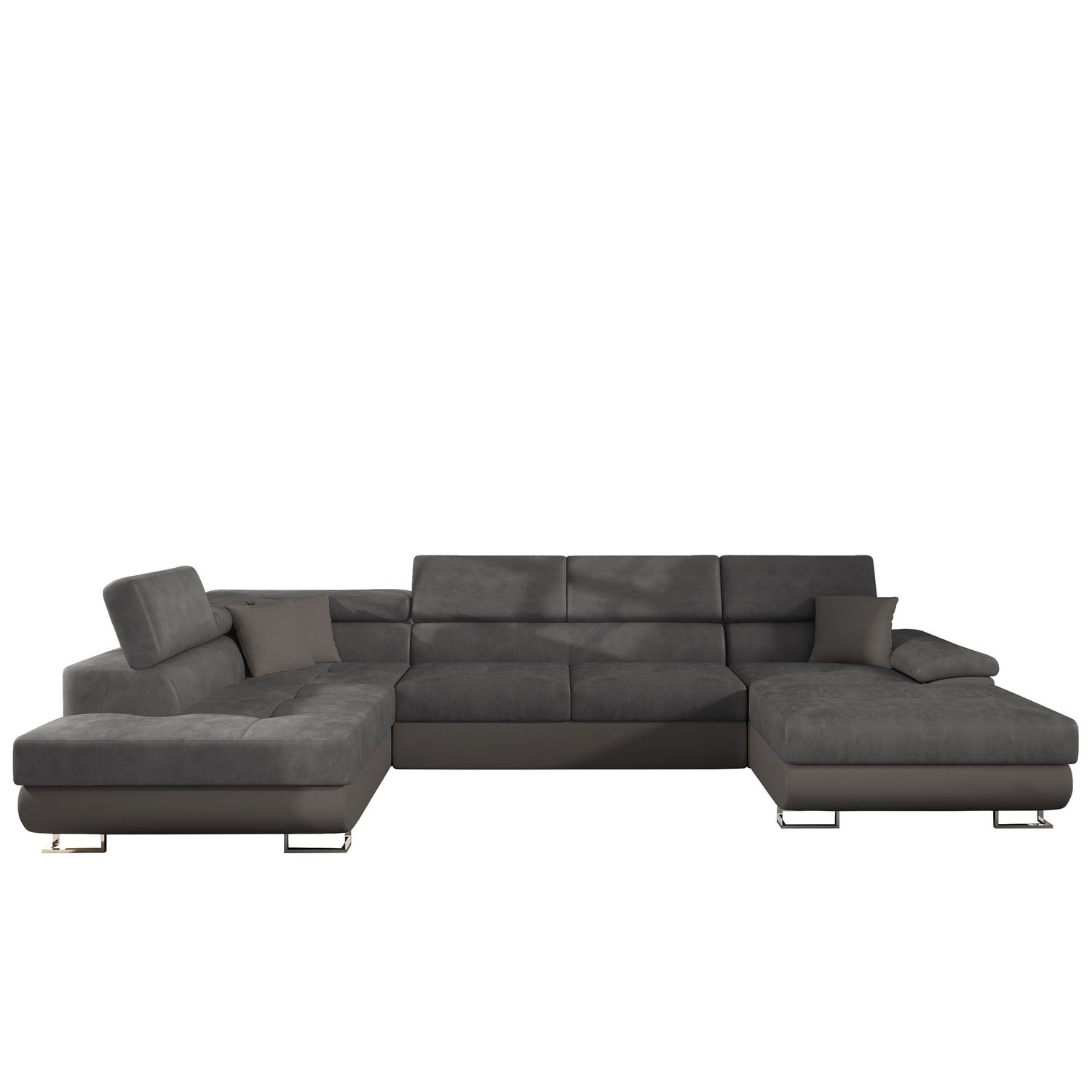 U-sohva COTERE BIS, 7-istuttava, ruskea/harmaa (3007)