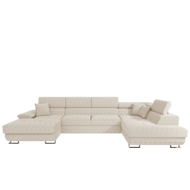 Kulmasohva COTERE BIS vakosametti, 7-istuttava, luonnonvalkoinen