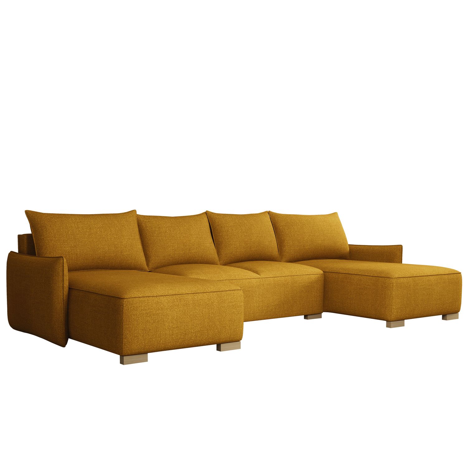 U-sohva FOCUS U, 4-istuttava, keltainen (6705)