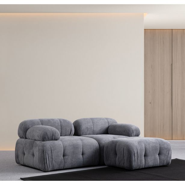 Kulmasohva Linento Furniture Petite, harmaa, 2-istuttava