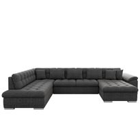 U-vuodesohva NIKO, 6-8-istuttava, harmaa/musta (0665), Verkkokaupan poistotuote