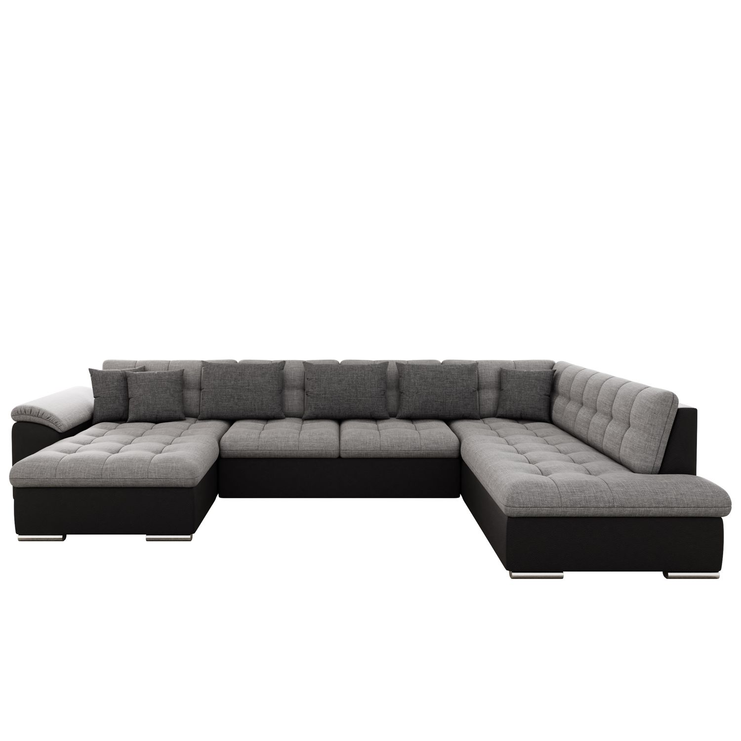 U-sohva NIKO, 6-8-istuttava, musta/tummanharmaa (4033)