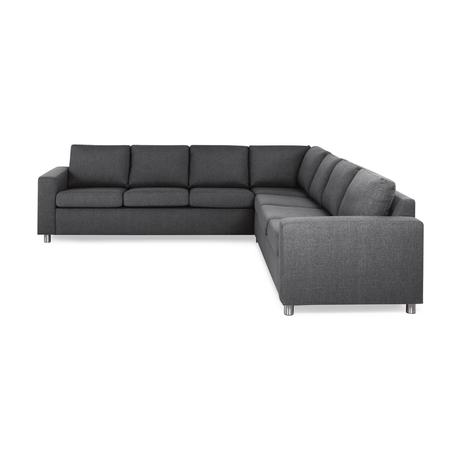 Kulmasohva Scandinavian Choice Crazy XL käännettävä 6-istuttava tummanharmaa/metallijalat pyöreä