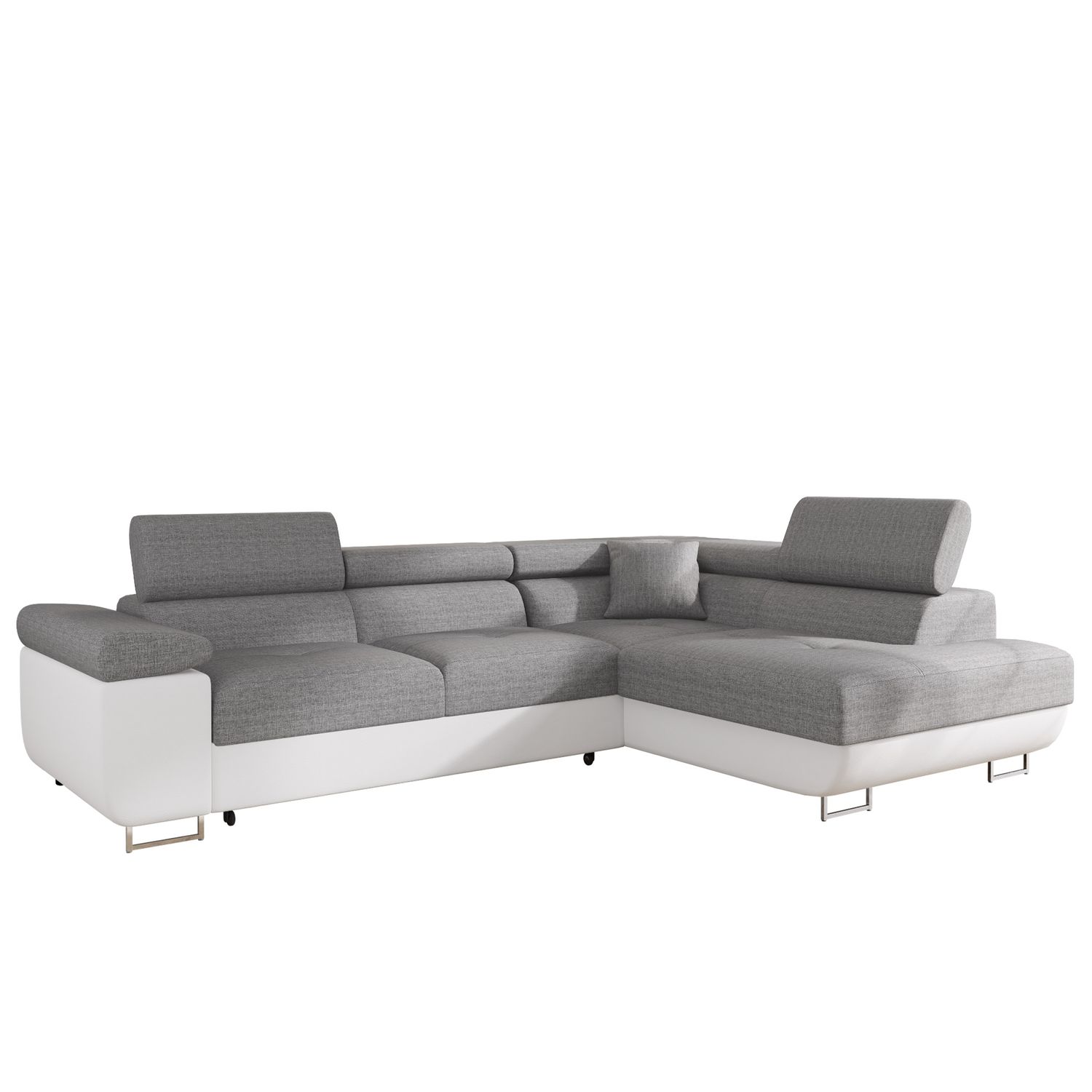 Kulmasohva TOREZIO, 4-istuttava, valkoinen/vaaleanharmaa (7448)