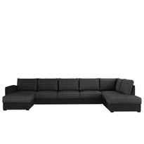 U-sohva WILMA LARGE, 8-istuttava, musta (6872), Verkkokaupan poistotuote