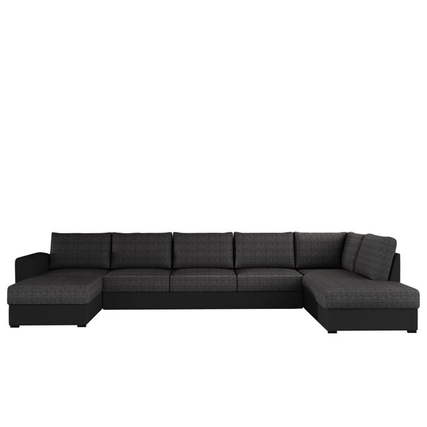 Kulmasohva WILMA LARGE, 8-istuttava, musta (6872)