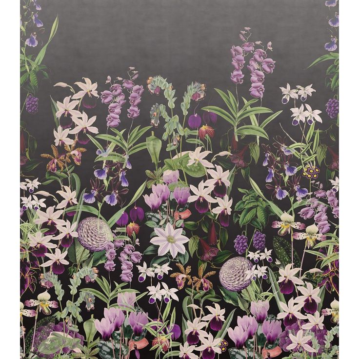 Kuvatapetti Rebel Walls Alice's Garden Midnight, non-woven, mittatilaus