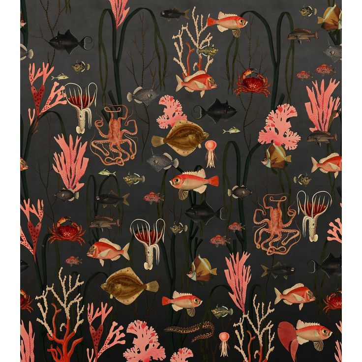 Kuvatapetti Rebel Walls Aquatic Life, Shadows, non-woven, mittatilaus
