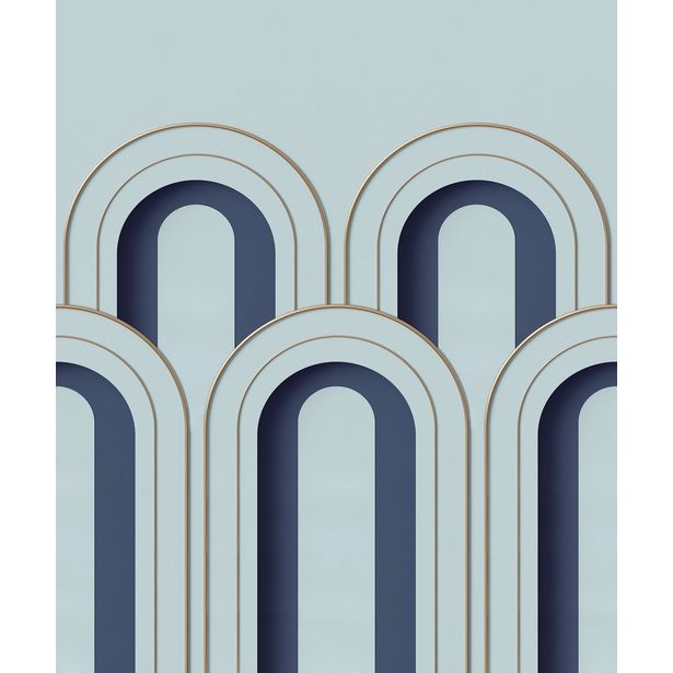 Kuvatapetti Rebel Walls Arch Deco Blue, non-woven, mittatilaus
