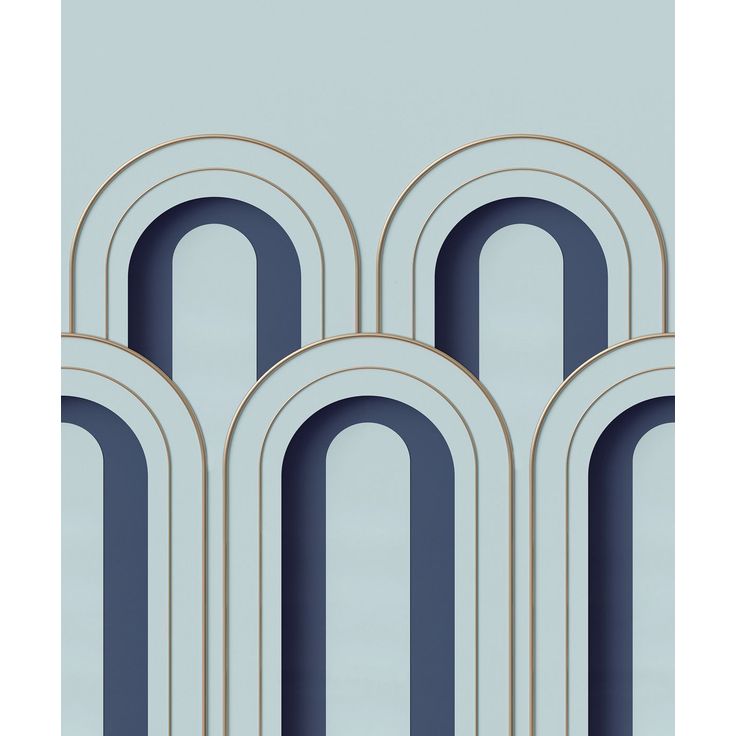 Kuvatapetti Rebel Walls Arch Deco Blue, non-woven, mittatilaus
