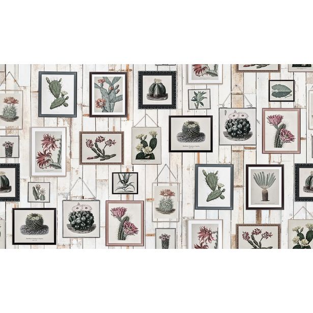 Kuvatapetti Rebel Walls Cactus Wall Art Faded, non-woven, mittatilaus