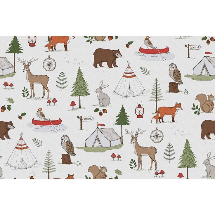 Lastenhuoneen tapetti Rebel Walls Camping Trip, non-woven, mittatilaus