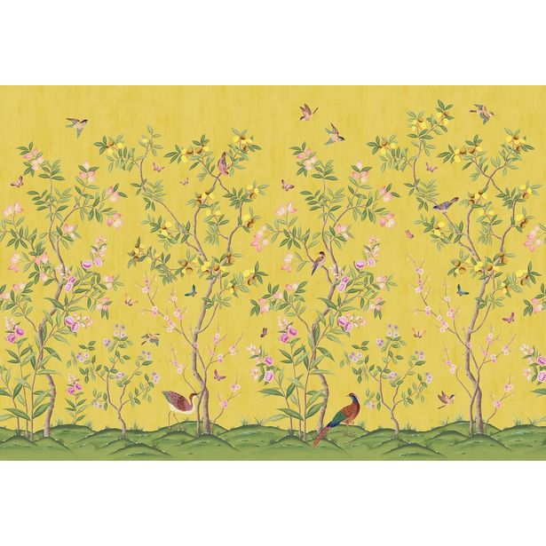 Kuvatapetti Rebel Walls Chinoiserie Chic Saffron, non-woven, mittatilaus