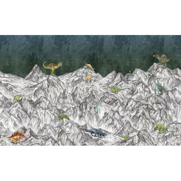 Kuvatapetti Rebel Walls Dinosaur Mountain Nightfall, non-woven, mittatilaus