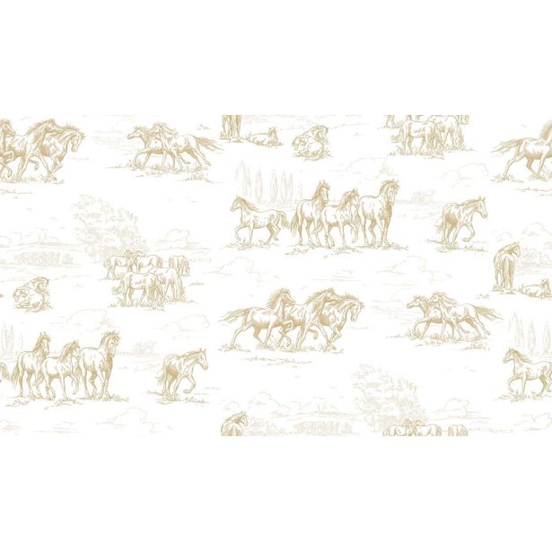 Kuvatapetti Rebel Walls Horse Herd Gold, non-woven, mittatilaus