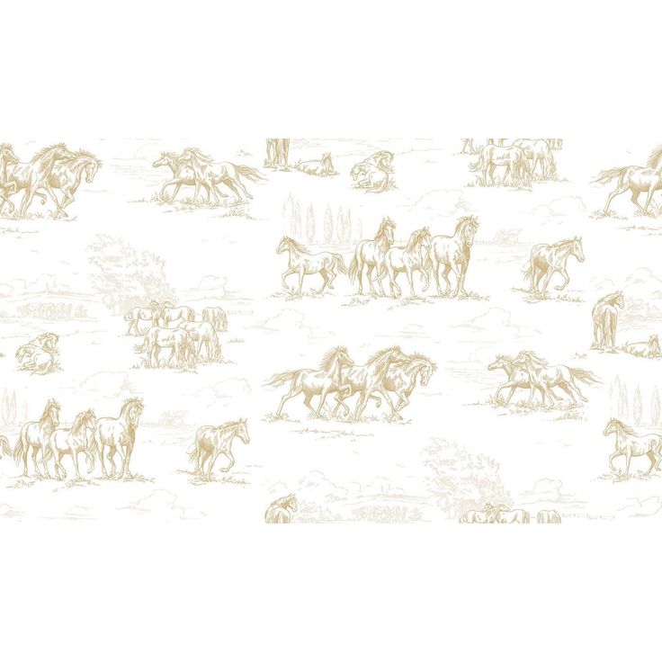 Kuvatapetti Rebel Walls Horse Herd Gold, non-woven, mittatilaus