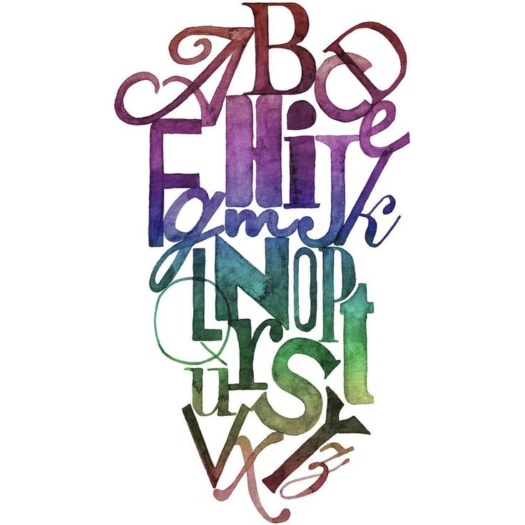 Kuvatapetti Rebel Walls Ink Letters Rainbow, non-woven, mittatilaus