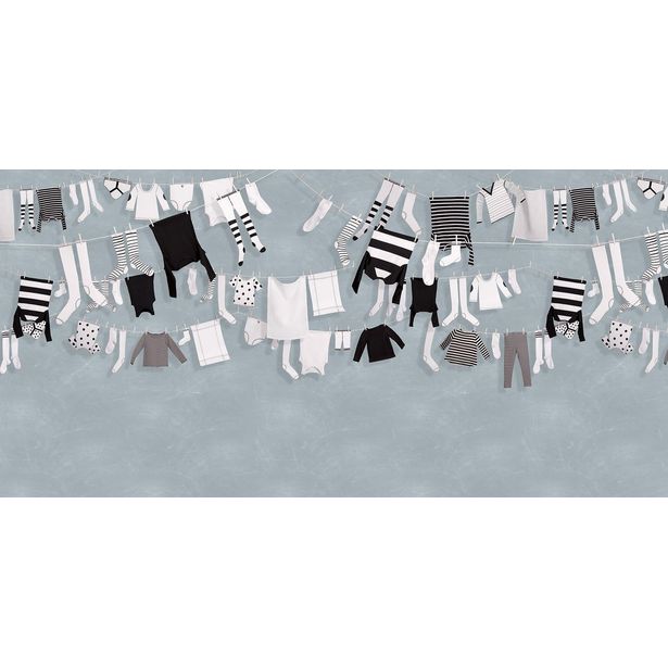 Kuvatapetti Rebel Walls Laundry Day Blue, non-woven, mittatilaus