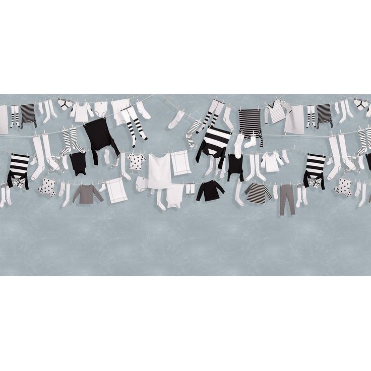 Lastenhuoneen tapetti Rebel Walls Laundry Day Blue, non-woven, mittatilaus