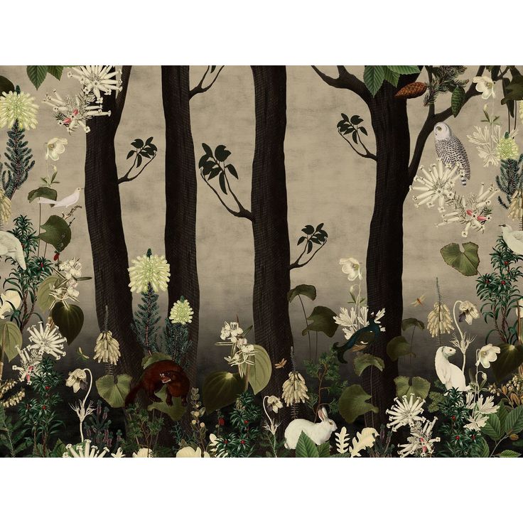 Metsätapetti Rebel Walls Rabbit Hole, non-woven, mittatilaus