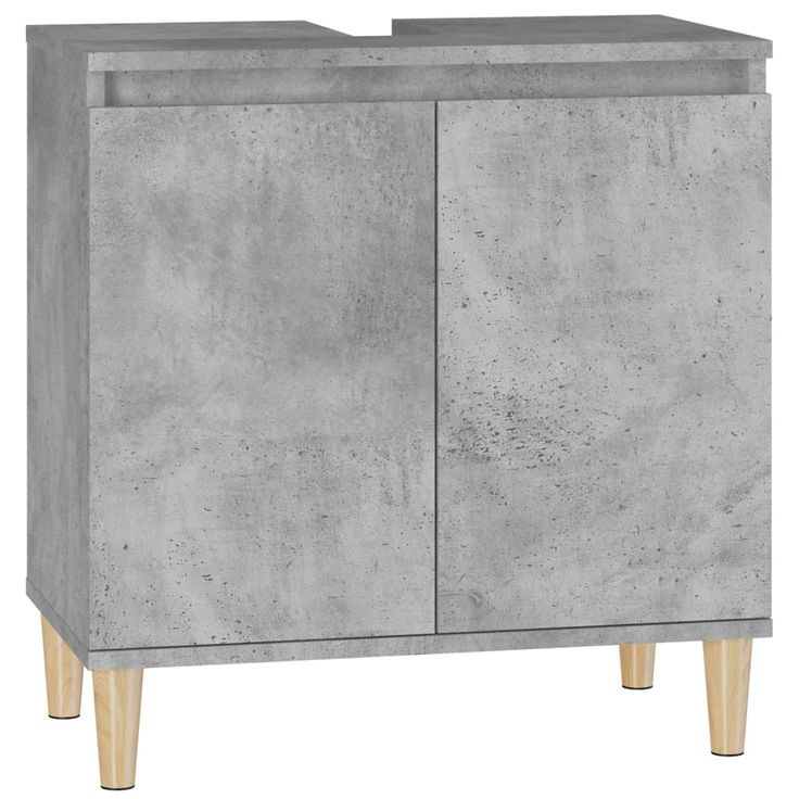 Kylpyhuoneen allaskaappi betoninharmaa 58x33x60 cm tekninen puu (21256)